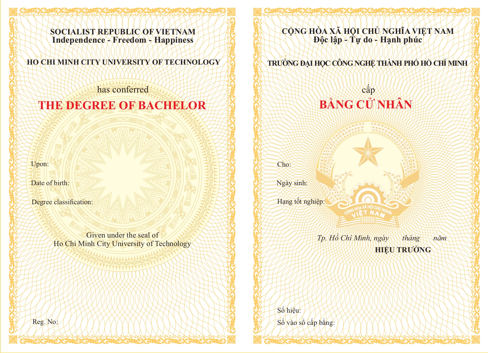 PHÔI BẰNG ĐẠI HỌC CÔNG NGHỆ TP.HCM